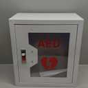 AED Cabinet Wall Mount: Steel Defibrillator Storage Case with Snap Lock and Universal AED Compatibility - for Home/Hospitals/Schools (14.2" W x 7.9" D x 15.7" H)