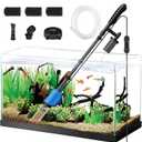6-in-1 Electric Aquarium Gravel Cleaner  530GPH Powerful Fish Tank Vacuum with Water Changer, Sand Washer & Debris Remover, Quiet 32W Pump with Telescopic Pole for Freshwater (Blue)
