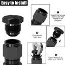 2PCS 6AN Male Flare Blanking Plug Fitting Adapter, Black Anodized Aluminum Hard Hex Head Nut Plug Adapter, Automotive Accessories Suitable for Vehicle Fuel Oil Line End Modification
