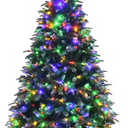 5 ft. Pre-Lit Snowy Christmas Hinged Tree 11 Flash Modes with 250 Multi-Color Lights