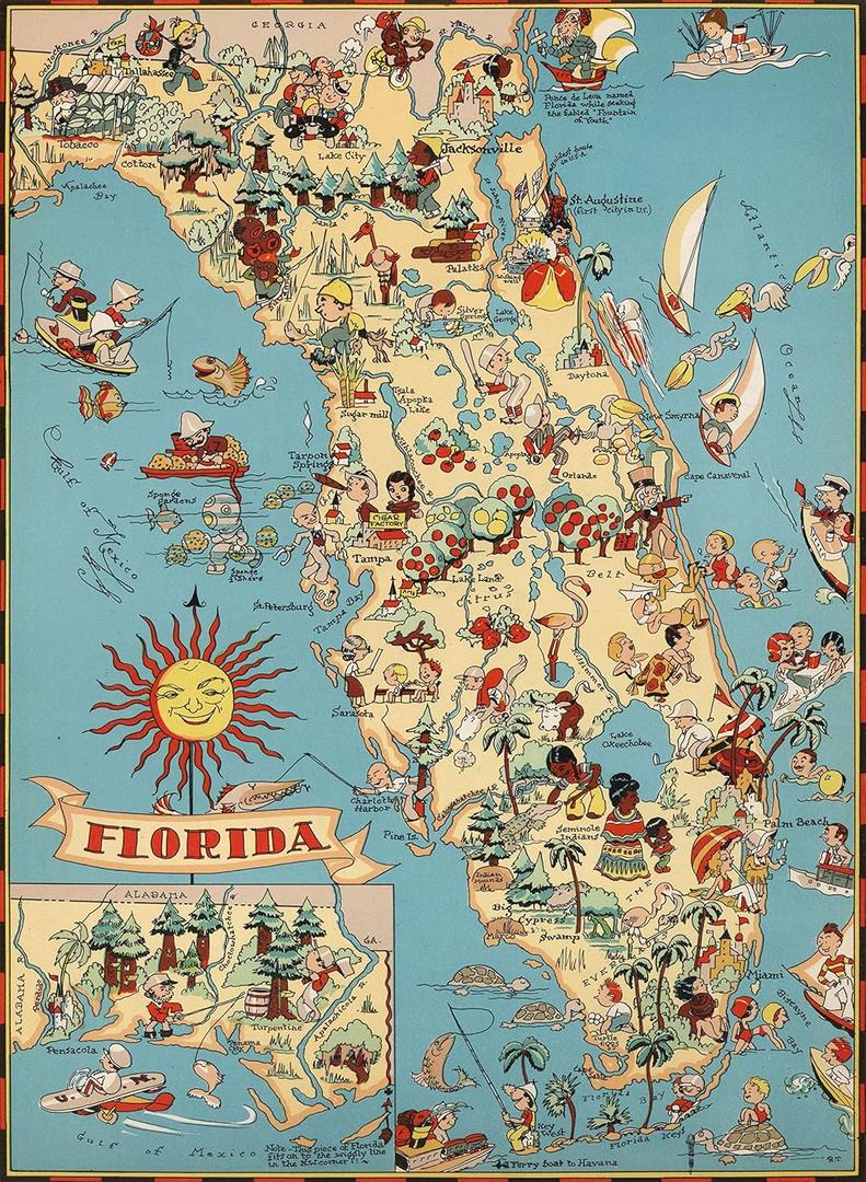 Florida Wooden Map Jigsaw Puzzle Toys for Adults USA of State Map Decorate Puzzle Games 500 Piece