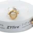 ZYfire Fire Hose - 2-1/2" ID x 50 FT Single Jacket TPU Firefighter Hose with NPSH Brass Couplings 750 PSI Burst Pressure Lightweight for Use in Firefighting