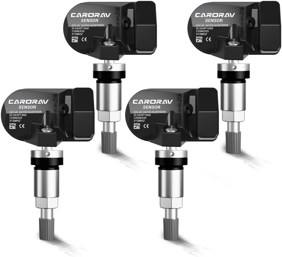 TPMS Sensor GM, 4-Pack Tire Pressure Monitoring System Sensor Replacement for GM Chevy GMC Cadillac Buick, 315MHz OE Replaces for 13586335 13581558 13598771 13598772