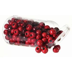 Christmas Cranberry Bowl and Vase Filler, Artificial Cranberries in Varied Sizes, Realistic Finish and Colorization, Approximately 200 + Cranberries, Container 7 Inches x 4 Inches, Red