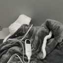 Bedsure Heated Blanket Wearable Shawl - Electric Wrap Poncho Blanket Hoodie for Adult, Birthday Gifts for Mom Women, Sherpa Heating Throw with 4 Time Settings & 6 Heat Settings, 55x64 inches, Grey