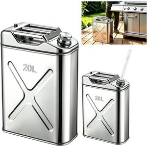 5.3 Gallon Large Capacity Oil Storage Container, 304 Stainless Steel Hot Oil Storage Can with Filter Strainer & Drain Hose, Reusable for Kitchen, Restaurant, Dining Car, Outdoor Camping Picnic
