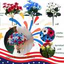 12 Bundles Red White and Blue Flowers, Artificial Daisy Flowers for Outdoor Memorial Day Flower for Cemetery Grave Independence Day Home Kitchen Party Decoration (11.42")