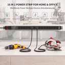 Surge Protector Power Strip, 16 Outlet Metal PDU Mountable Power Strip with Switch, Multi Plug Wall Outlet, Heavy Duty Power Strip Surge Protector 1800J, 6 Feet Auto Lock Extension Cord, 15A/1875W