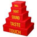 Kolldenn 5 Senses Gift Boxes for Him Her Five Senses Gift Bags Nesting Gifts Box with Lid for Valentine's Day Wedding Anniversary Birthday Party Decor for Husband Boyfriend 5.1'' to 13.8''(Red)