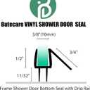 2-Pack Butecare Frameless Shower Door Bottom Seal for Glass Doors Stop Shower Leaks and Create a Water Barrier (3/8 x 39)
