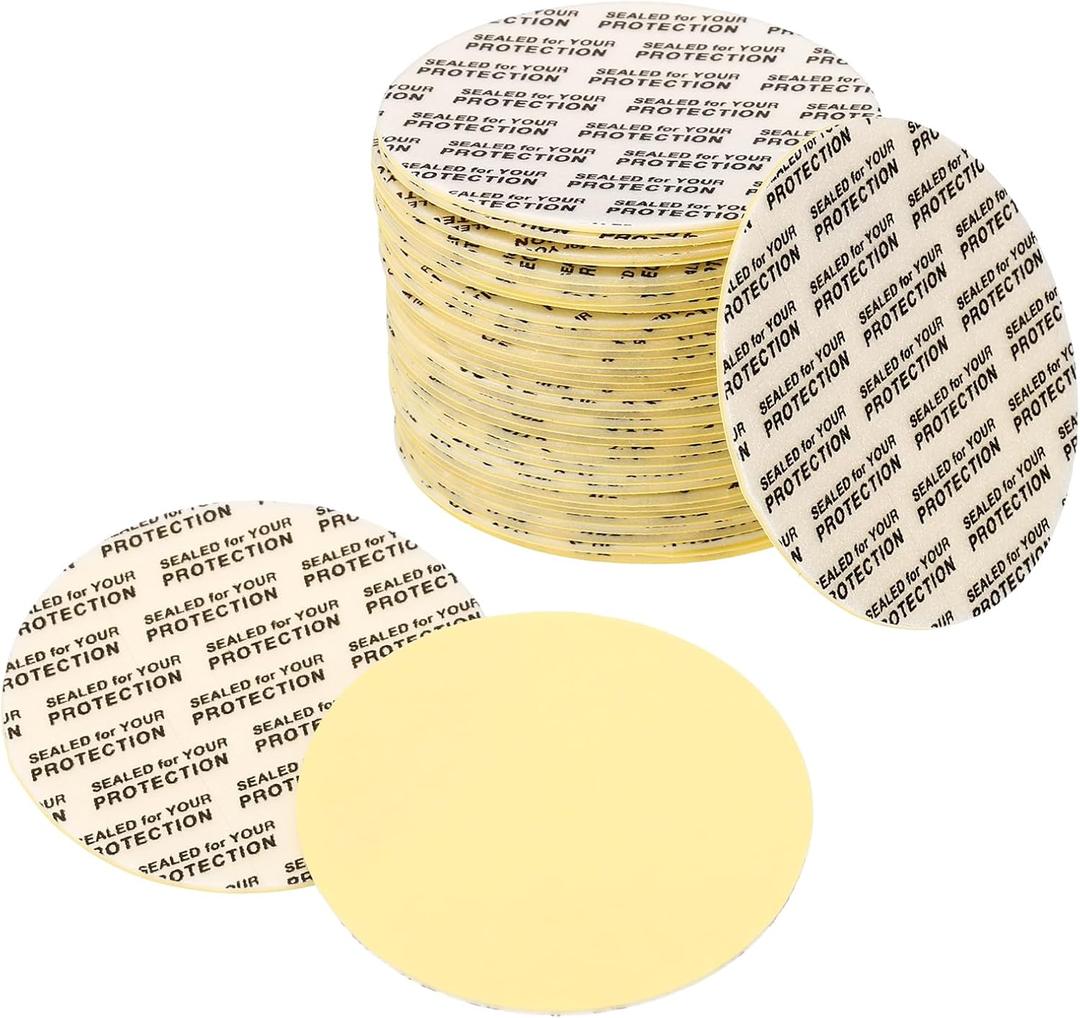 PATIKIL 51mm/2inch Pressure Sensitive Seal, 400 Pack Adhesive PS Foam Lid Cap Liners Resistant Tamper with Dustproof Paper Back for Plastic Glass Jar Bottle Cap Seals