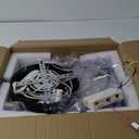 Modern Flower Ceiling Fan with Light and Remote, Low Profile Ceiling Fans with Lights, 36 Inch Black Flush Mount Ceiling Fan with 3 Light Color 6 Speeds, Fandelier Ceiling Fan for Living Room (White) (White+Reversible-Big)