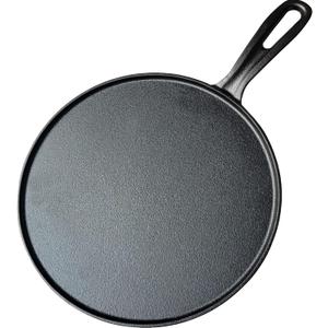 La Cuisine Crepe Tawa Pan for Roti Dosa Comale – Griddle Pizza Pan Pre-Seasoned Cast Iron, 11 Inch / 28cm Diameter, Oven Safe, PFOA Free. Product Weight: 4.4 Lbs