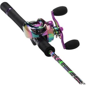 Sougayilang Fishing Rod and Reel Combo, Baitcasting Combo, IM7 Graphite Blank Rods with EVA Handle-6'0"Casting Rod with Left Handed Casting Reel