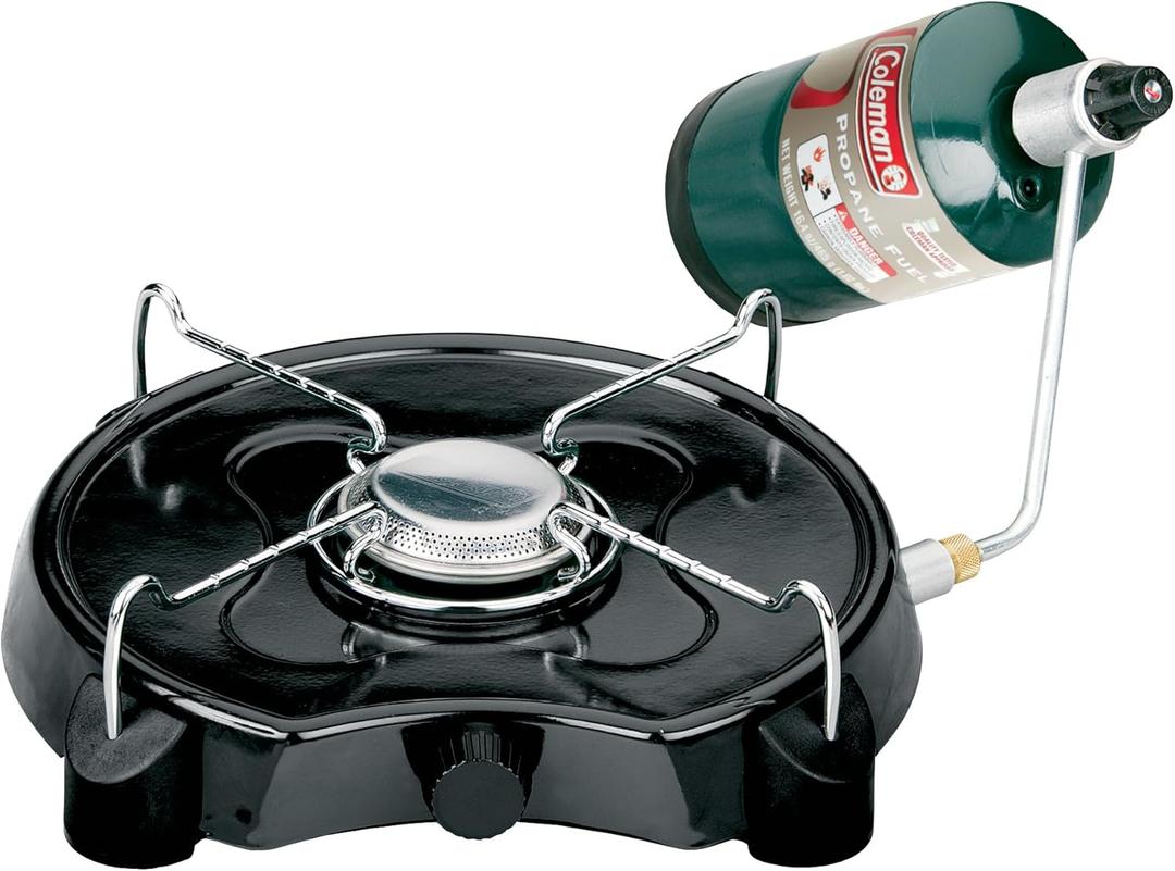 Coleman PowerPack 7,500 BTU Propane Camping Stove, Portable Adjustable Burner with Precise Temperature Control Fits 12-Inch Pan, Great for Camping, Hunting, Backpacking, Tailgating, & More
