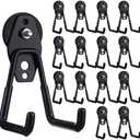 Landhoow 14 Pcs Large Magnetic Hooks Heavy Duty Garage Magnet Hooks Strong Storage Utility Magnetic Hangers with Anti Slip Rubber Coating for Indoor and Outdoor Hanging (Black)