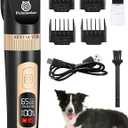 Petsaunter Dog Clippers for Grooming, 4-Speed & LCD, Low Noise Electric Trimmer for Grooming, TypeC Rechargeable Dog Hair Clippers, Super Quiet for Dogs & Pets with Thick or Heavy Coats(C95)