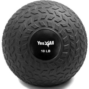 Yes4All Slam Balls, 10-40lb Weighted Ball Weight, Durable PVC Sand Filled Workout Dynamic Slam Ball for Core Strengthen (Black)