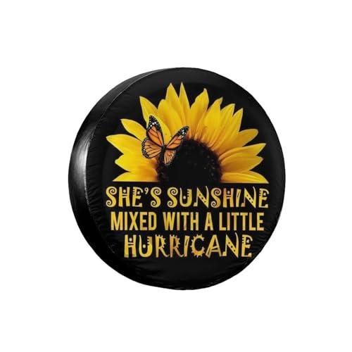 Spare Tire Cover Butterfly and Sunflower She is Sunshine Wheel Protectors Waterproof Dust-Proof Wheel Covers Universal Fit for SUV Truck Trailer RV Camper Travel Trailers 17 inch