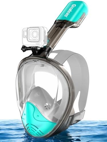Greatever Full Face Snorkel Mask, Snorkeling Gear for Adults with Latest Dry Top Breathing System and Detachable Camera Mount, Snorkel Mask Adult, Snorkels Anti-Fog & Anti-Leak