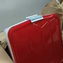 IRIS USA 33 Quart Christmas Wreath Storage Container Box with Lid, 3-Pack, Stackable Under Bed Storage Organizer Bin with Latching Buckles for 20" Wreaths Christmas Decorations Garlands, Clear/Red