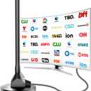Digital Antenna for Smart TV Indoor, TV Antenna for Local Channels, TVs Antenna Indoor with Strong Magnetic Base,360 Reception HD Antenna for T V Indoors 4k, Antenna Fort T Vs (6.6 in)