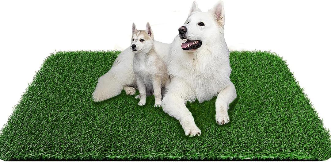 Grass Pad for Dogs 39.3 x 31.5 Inches Fast-Drain Artificial Grass for Pets Potty Training, Easy to Clean Fake Grass for Dog Indoor Outdoor Use(1 Pack)