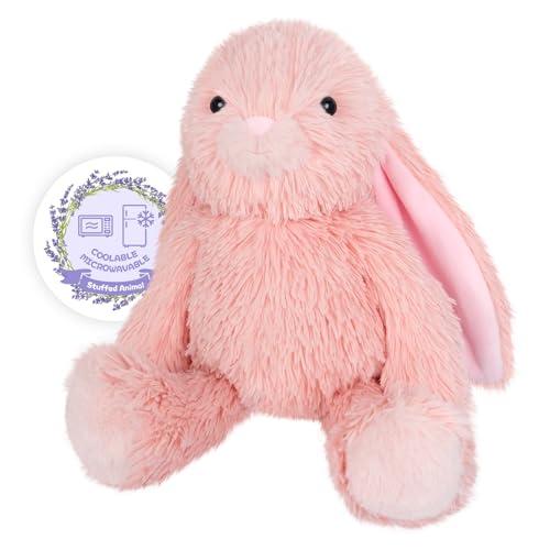 SuzziPals Heatable & Coolable Pink Bunny Stuffed Animal Heating Pad for Soothing & Relaxation, Lavender Pink Bunny Plush for Discomfort, Rabbit Stuffed Animals for Kids, Bunny Plushies Gifts