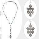 5 x Blue Rosary Beads Catholic For Women Men,Blessed Rosary Necklace,Rosarios Catolicos Para Mujer,Pardon Crucifix Holy Soil Medal Rosaries Catholic,La Cruz Del Perdon Catolica,Crucifijos Catolicos