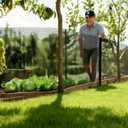 Reinforced Plastic Mesh Fence Roll with 100 Pcs Cable Ties (250x5mm) and Gloves, 16.4 ft x 15.75" Plastic Chicken Wire Fencing, Balcony Netting for Pets, Dogs, Cat, Rabbits & Poultry- Black