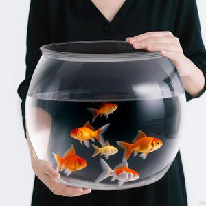 Geelin 5 Gallon Plastic Fish Tank Large Bowl Shatterproof with Crystal Clear Clarity for Terrarium, Flower Vase Centerpiece Gift for Fish Lovers (Round)