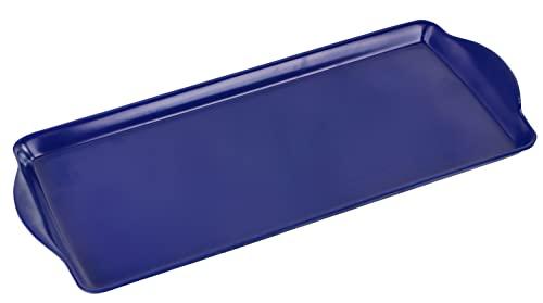 Reston Lloyd Melamine Plastic Tidbit Tray, BPA-Free, Food Safe, Multipurpose Platter Serving Tray, Bathroom/Table Organizer, Indigo