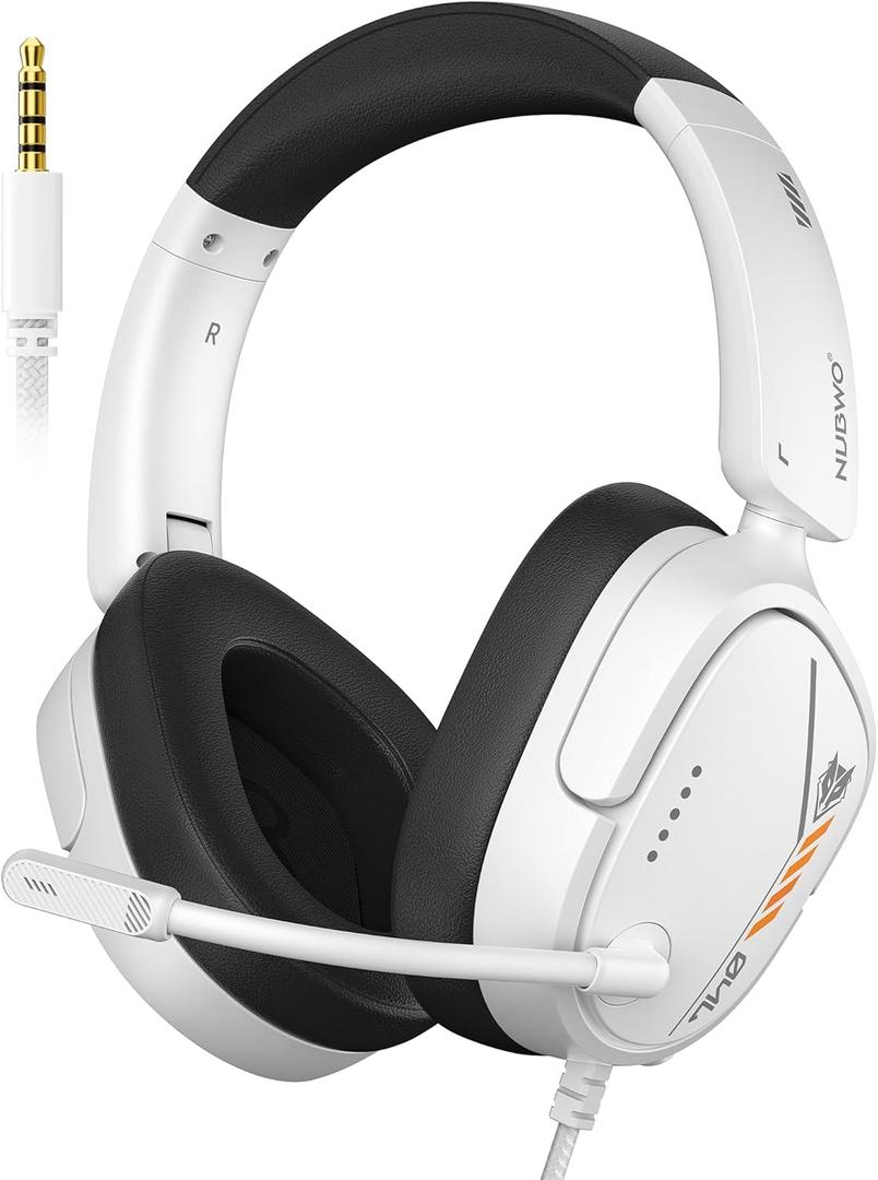NUBWO HG04L Gaming Headset for PS5/PS4, Xbox Series X|S/Xbox One, Switch 250g Lightweight, Clear Unidirectional Mic, Soft Memory Earmuffs, 3.5mm Jack for Gaming & Work