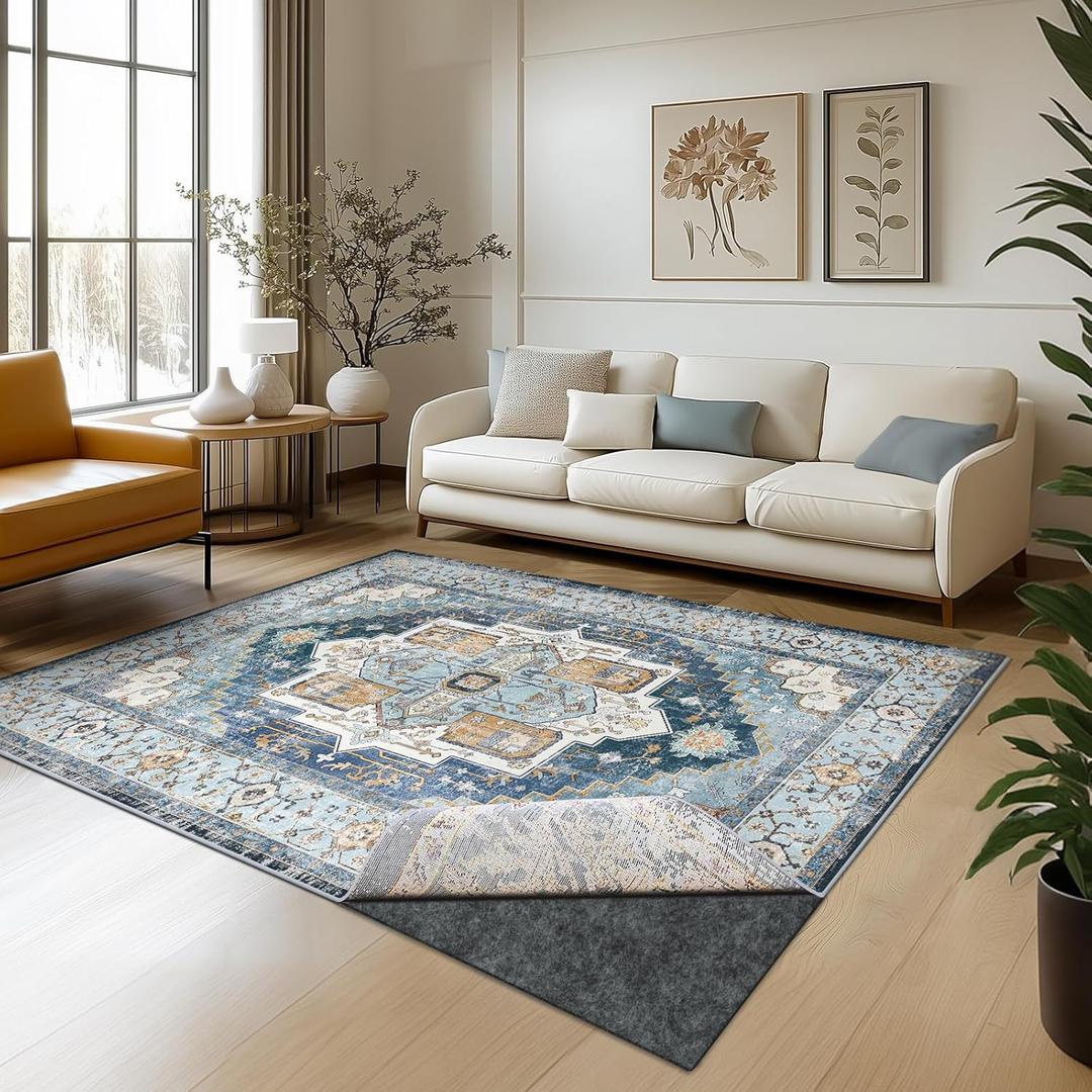 Waterproof Rug Pad, 72"x72" Area Rug Non-Slip Carpet Pad, Non-Slip Rug Pads for All Floors and Finishes, Felt Pad for Hardwood Floors, Keeps Carpets in Place Soft and Safe