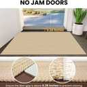 IOHOUZE Washable Runner Rug 2x12 Non Slip Rubber Backed Extra Long Hallway Runner Entryway Runner Indoor, Kitchen Rug Woven Cotton Carpet for Hall Entrance Stair, Warm Beige/Orange/Apricot