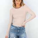 ANRABESS Women Long Sleeve Shirts Rib Knit Slim Fit Tops Basic Tee 2025 Fall Outfits Casual T-Shirt Underscrubs Layer Clothes (L)