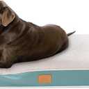 Extra Large Orthopedic Dog Bed for Big Dogs - XXL Waterproof Dog Bed with Removable Washable Cover & Anti-Slip Bottom, Crate Bed, Deluxe Plush Pet Bed Mat (Blue)