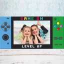 Video Game Photo Props Gaming Party Props Level Up Birthday Decoration Handheld Gaming Theme Decoration Photo Booth Frame Birthday Game Fans Video Gamer Party Supplies 31.5 x 15.9 Inch (Blue and Green)