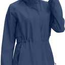 ATLASLAVA Rain Jacket Women Waterproof Long Raincoat Hood Lightweight Windbreaker Outdoor Coat XL