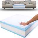 Memory Foam Couch Cushion Replacement 24"x27"x6", Thickness 5 Layer Sofa Cushions Replacement with Removable Cover, High Density 25D Upholstery Foam Replacement Couch Cushions