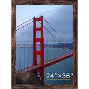 BESCRCL 24x36 Poster Frame Display 24 x 36 inches, Photo Frames for Wall Hanging, Engineered Wood, Brown, 1 Pack