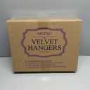 MIZGI Premium Velvet Pants Hangers with Adjustable Clips (Pack of 20) - Slim Skirt Hangers - Non Slip Felt - Ivory/Gold