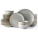 GBHOME Dinnerware Sets For 8, 24Pcs Stoneware Plates and Bowls Sets, Dishwasher&Microwave Safe