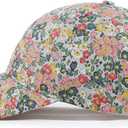 Floral Baseball Cap Cotton Dad Hat Adjustable Print Ball Cap for Women