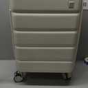 20IN Carry On Luggage,Top Opening Aluminum Frame Hardside 100% PC Airline Approved Suitcase -with TSA Lock,Cup Holder,USB Charge,Side Pothook, 360Spinner Wheels-Milky White