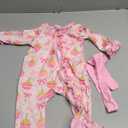 Toddler Baby Girl Birthday Outfit Ruffle Cake Bow Print Romper Zipper Birthday Girl Jumpsuit Headband (12-18 Months, Pink)
