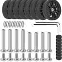 Domiella 8 PCs 1.97in / 50mm Luggage Wheels Replacement, Smooth Swivel Caster Wheels, Wear-Resistant Rubber Suitcase Trolley Wheels Repair Kit