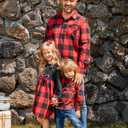 PATPAT Family Matching Outfits Mommy and Me Dresses Matching Set Long Sleeve Plaid Midi Dress and Casual Button Down Shirts (M)