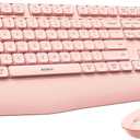 seenda Wireless Bluetooth Keyboard and Mouse Combo, COE200 Ergonomic Wireless Keyboard Mouse with Wrist Rest, Multi-Device Connection, Full-Size Compatible for Computer/Laptop/Mac/MacBook, Pink