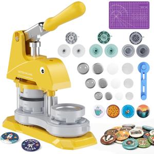 Button Maker Machine 3 Sizes, DIY Pin Ma3243242 Interchangeable Button-Models Badge Button Press Machine with 300 Sets 25+32+58mm Button Maker Supplies&Circle Cutter 2026 Upgrade